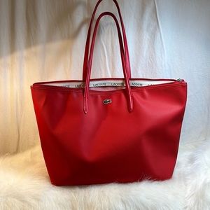 Lacoste Women Concept Zip Red Tote